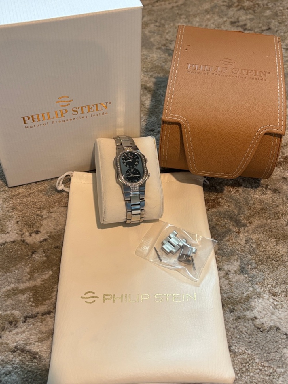 Philip Stein Women's Diamond Stainless Steel Bracelet Watch